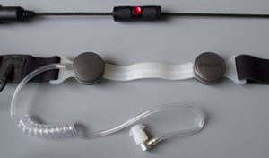 throat mic with clear acoustic coil