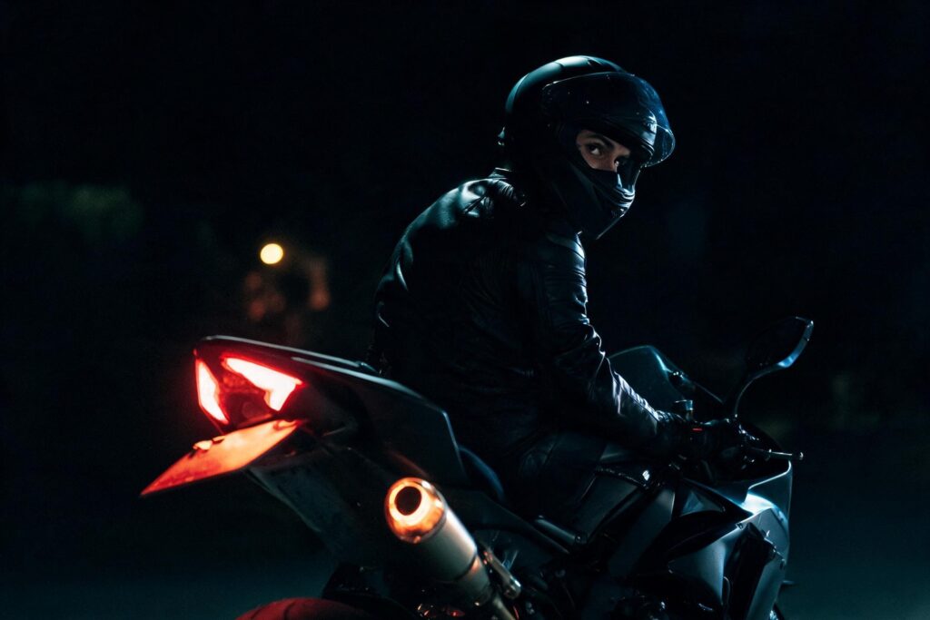 Sportbike at night